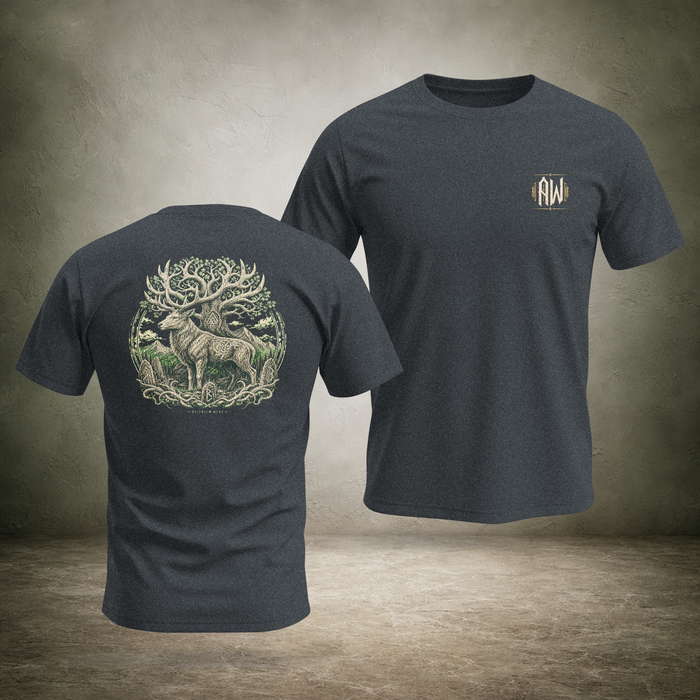 Stag Hart of the Forest — Norse Back Print T-Shirt | Ascensum Wear