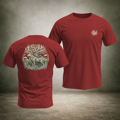 Stag Hart of the Forest — Norse Back Print T-Shirt | Ascensum Wear
