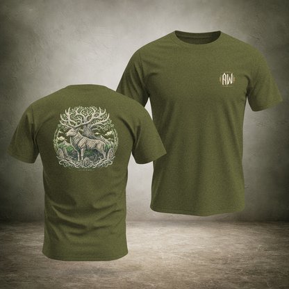 Stag Hart of the Forest — Norse Back Print T-Shirt | Ascensum Wear