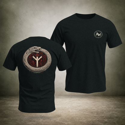 Jörmungandr — Norse Serpent Ring Back Print T-Shirt | Ascensum Wear