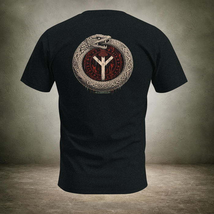 Jörmungandr — Norse Serpent Ring Back Print T-Shirt | Ascensum Wear