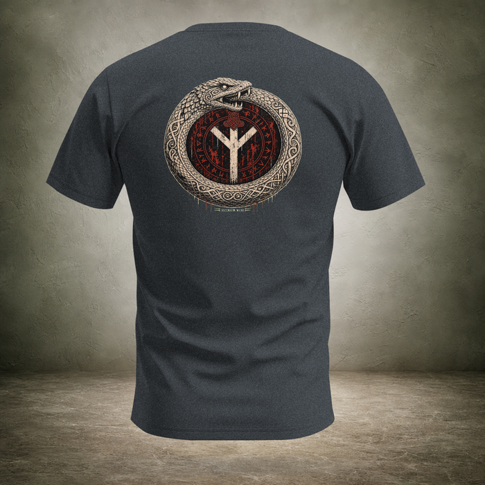 Jörmungandr — Norse Serpent Ring Back Print T-Shirt | Ascensum Wear