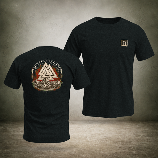 Valknut — Norse Ascension Back Print T-Shirt | Ascensum Wear