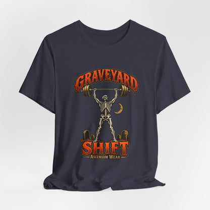 Graveyard Shift — Skeleton Weightlifter Front Print Tee | Ascensum Wear