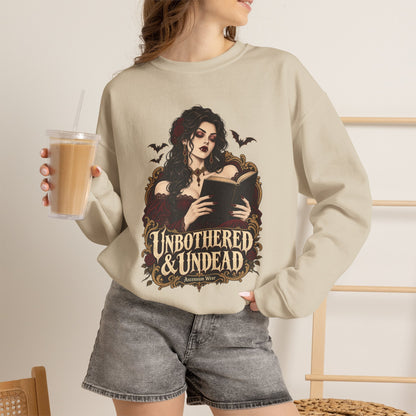 Unbothered & Undead — Women's Gothic Halloween Crewneck | Ascensum Wear