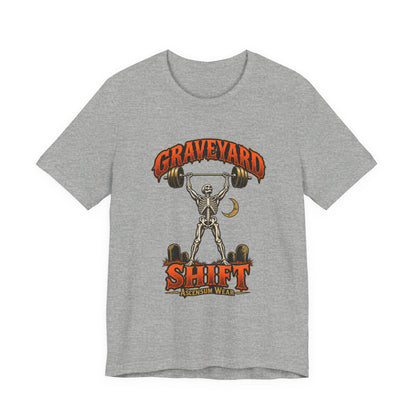 Graveyard Shift — Skeleton Weightlifter Front Print Tee | Ascensum Wear