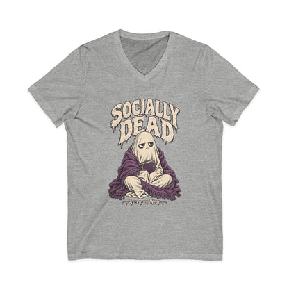 Socially Dead — Halloween Unisex V Neck| Ascensum Wear
