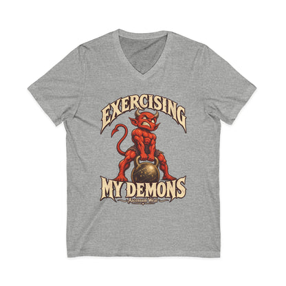 Exercising My Demons — Halloween Unisex V Neck | Ascensum Wear