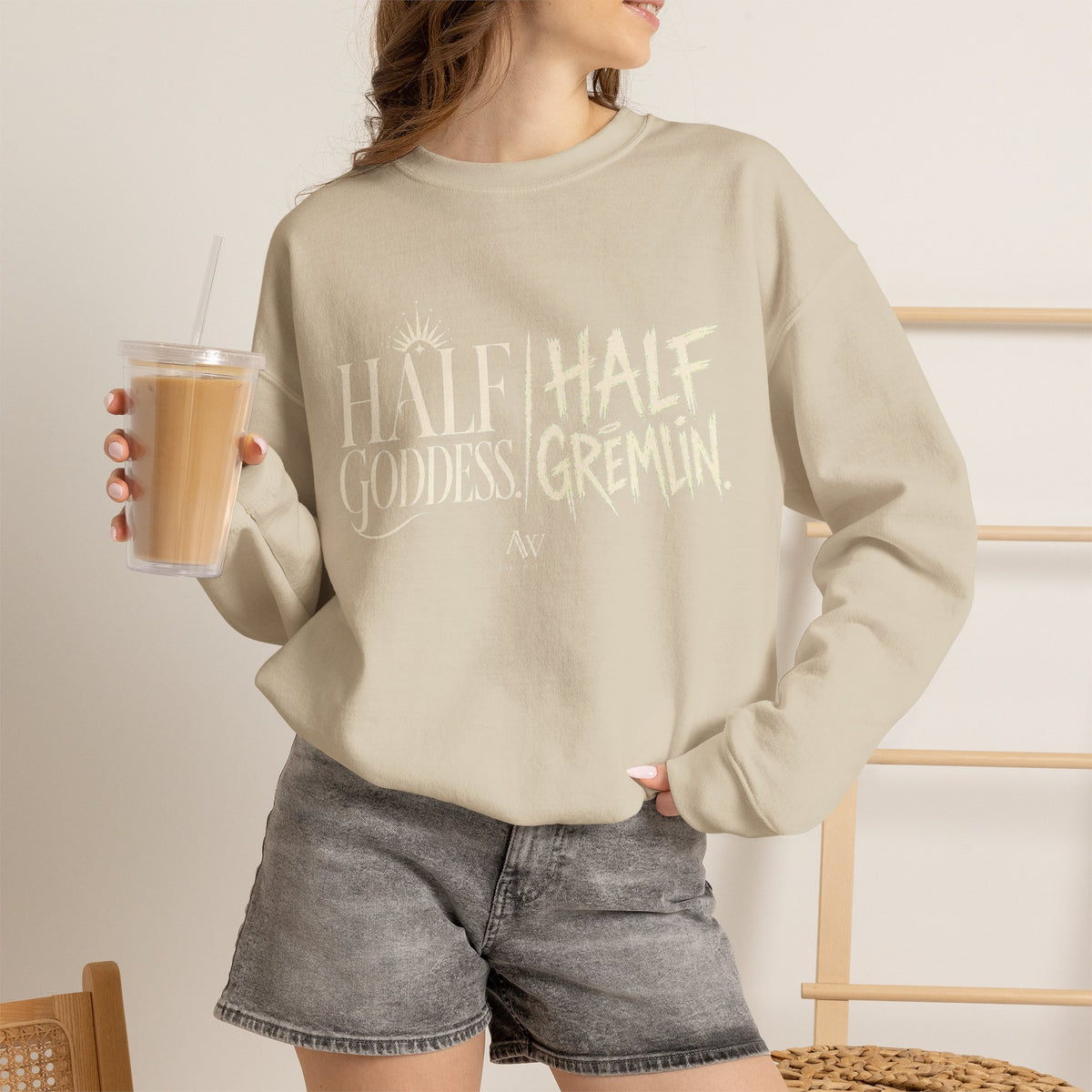 Half Goddess, Half Gremlin — Women's Empowerment Crewneck | Ascensum Wear