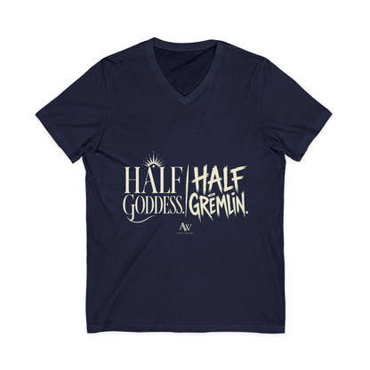 Half Goddess, Half Gremlin | Women's Empowerment V Neck