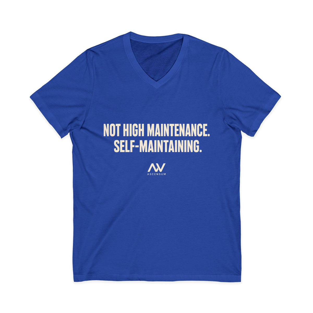 Not High Maintenance, Self-Maintaining | Women's Empowerment V-Neck Tee