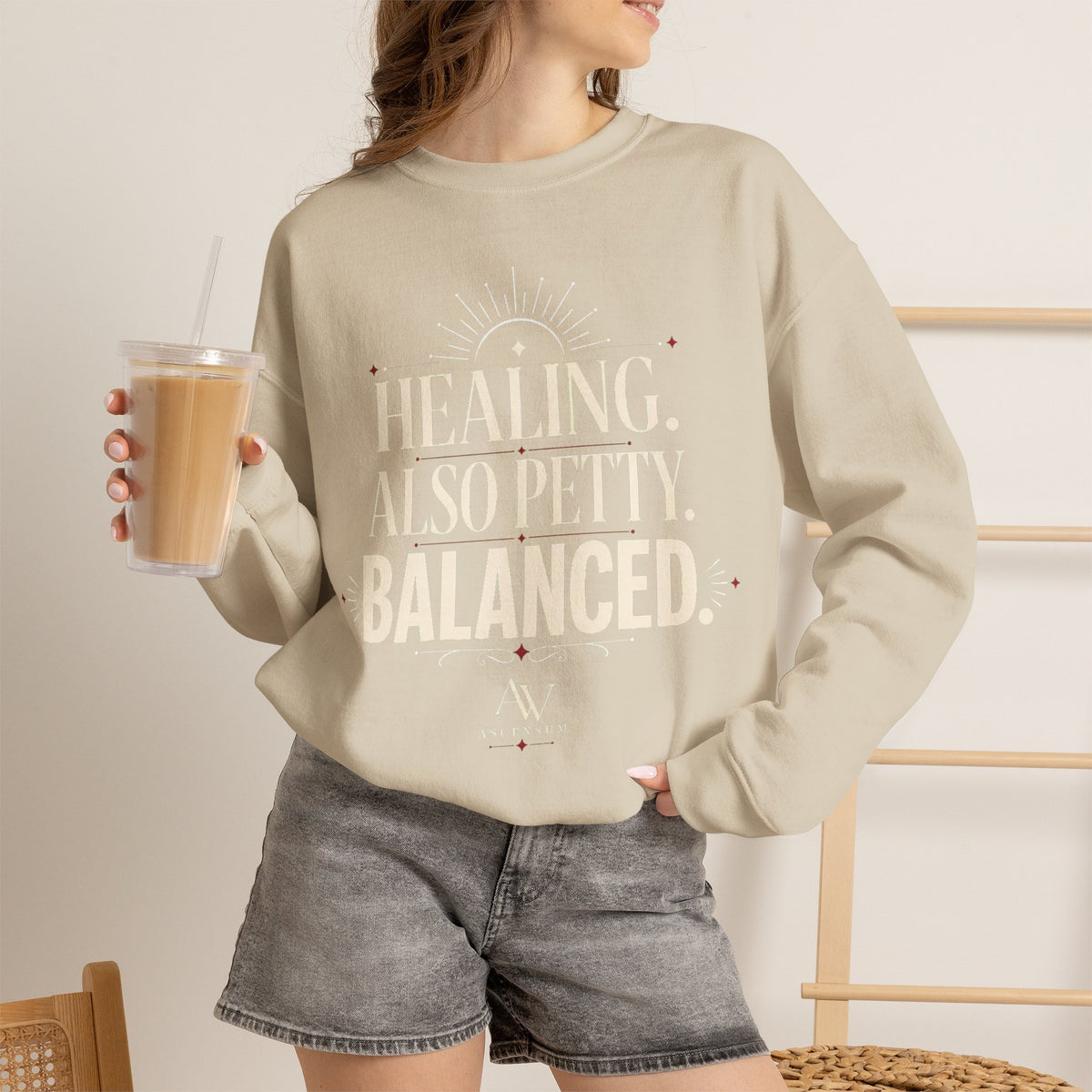 Healing. Also Pretty. Balanced. — Women's Empowerment Crewneck | Ascensum Wear