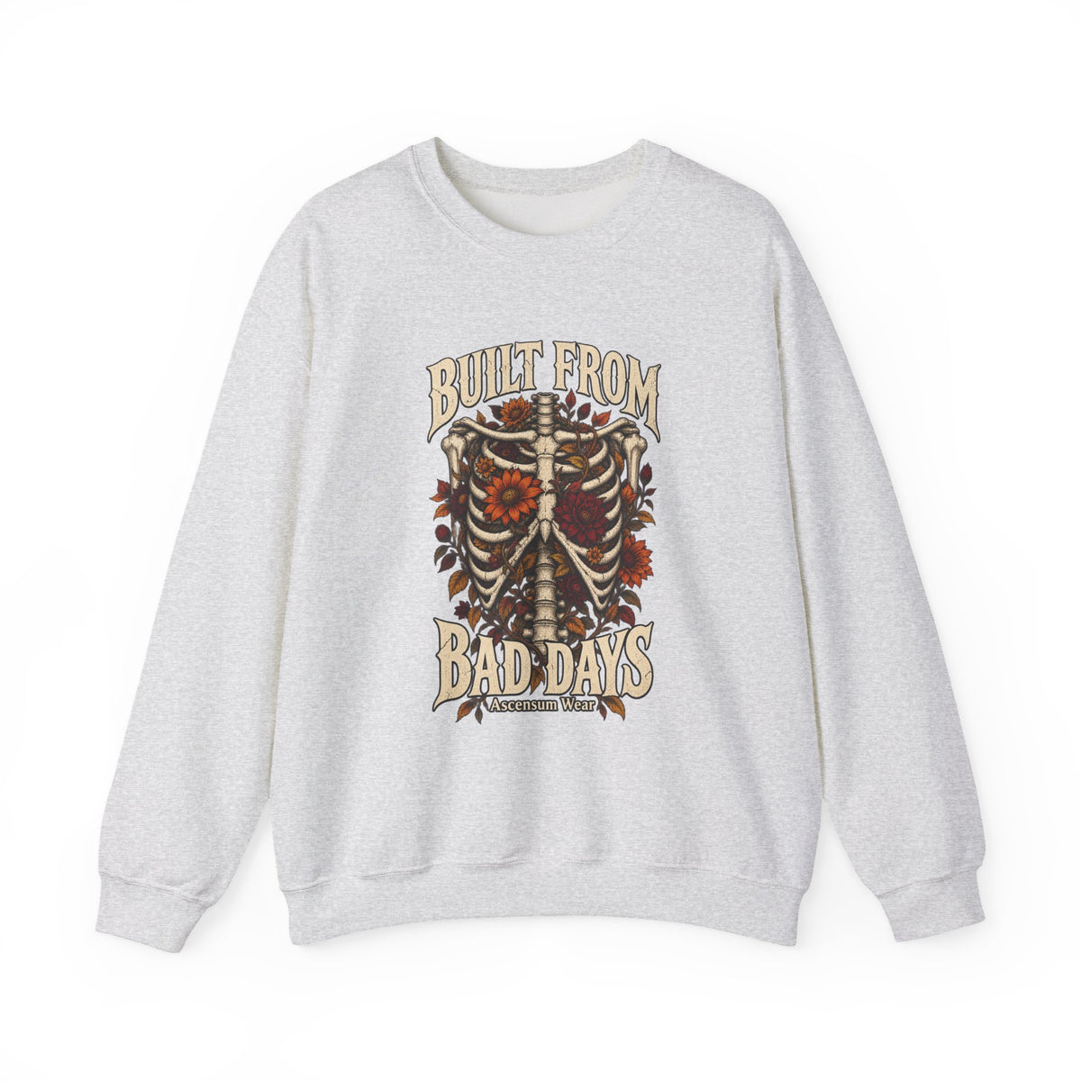 Bullet From Bad Days — Skeleton Flowers Halloween Crewneck | Ascensum Wear