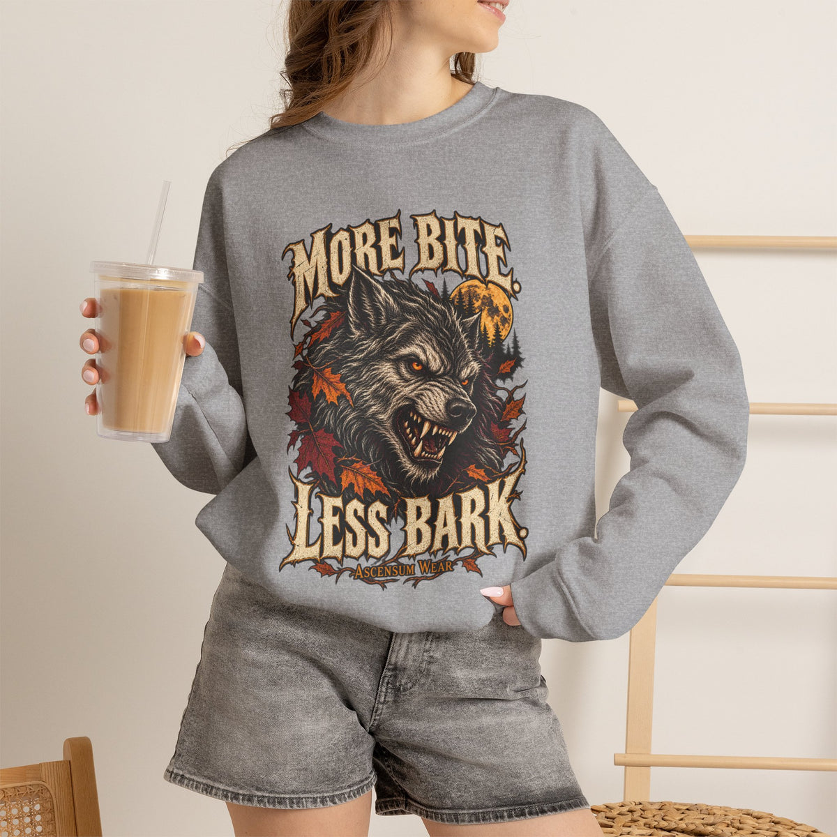 More Bite Less Bark — Halloween Unisex Crewneck | Ascensum Wear