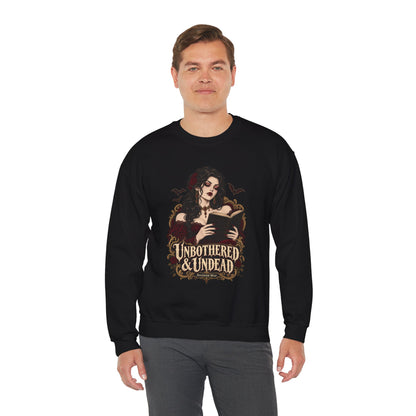 Unbothered & Undead — Women's Gothic Halloween Crewneck | Ascensum Wear
