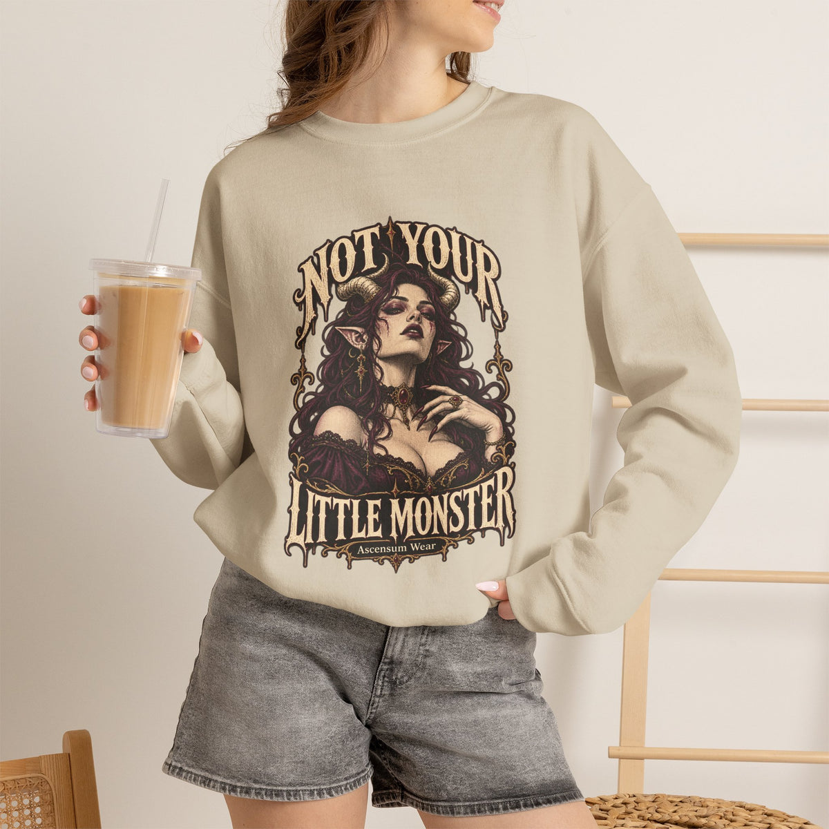 Not Your Little Monster — Halloween Graphic Crewneck | Ascensum Wear