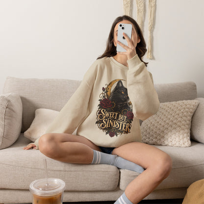 Sweet But Sinister — Black Cat Halloween Crewneck | Ascensum Wear