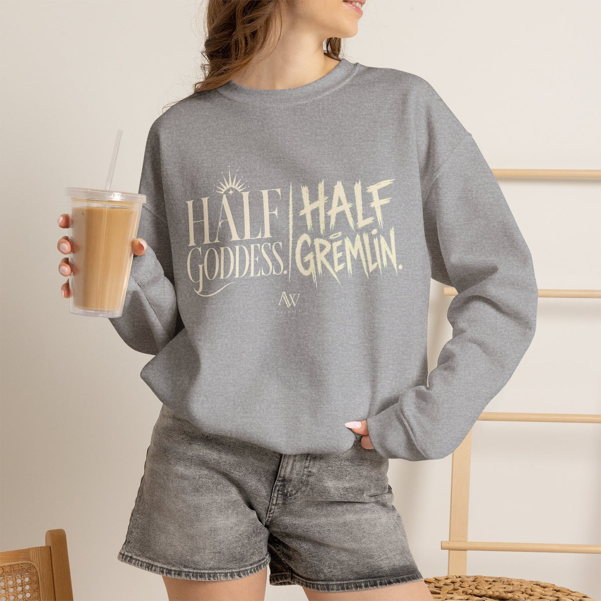 Half Goddess, Half Gremlin — Women's Empowerment Crewneck | Ascensum Wear