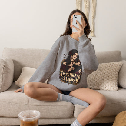 Unbothered & Undead — Women's Gothic Halloween Crewneck | Ascensum Wear