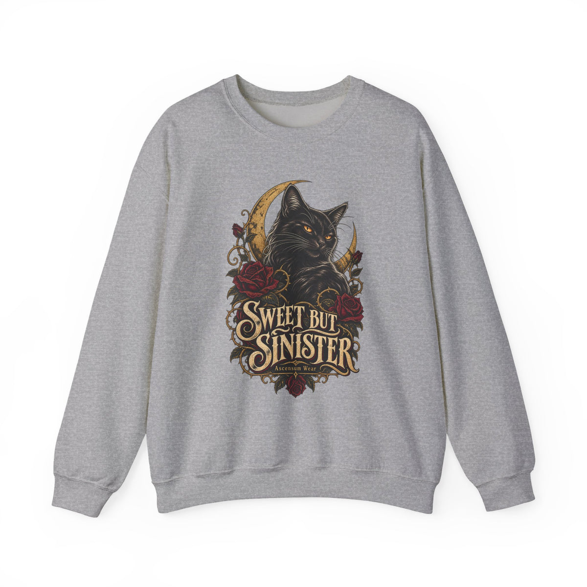 Sweet But Sinister — Black Cat Halloween Crewneck | Ascensum Wear