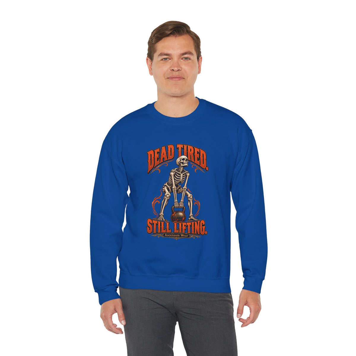 Dead Tired Still Lifting — Halloween Fitness Unisex Crewneck | Ascensum Wear