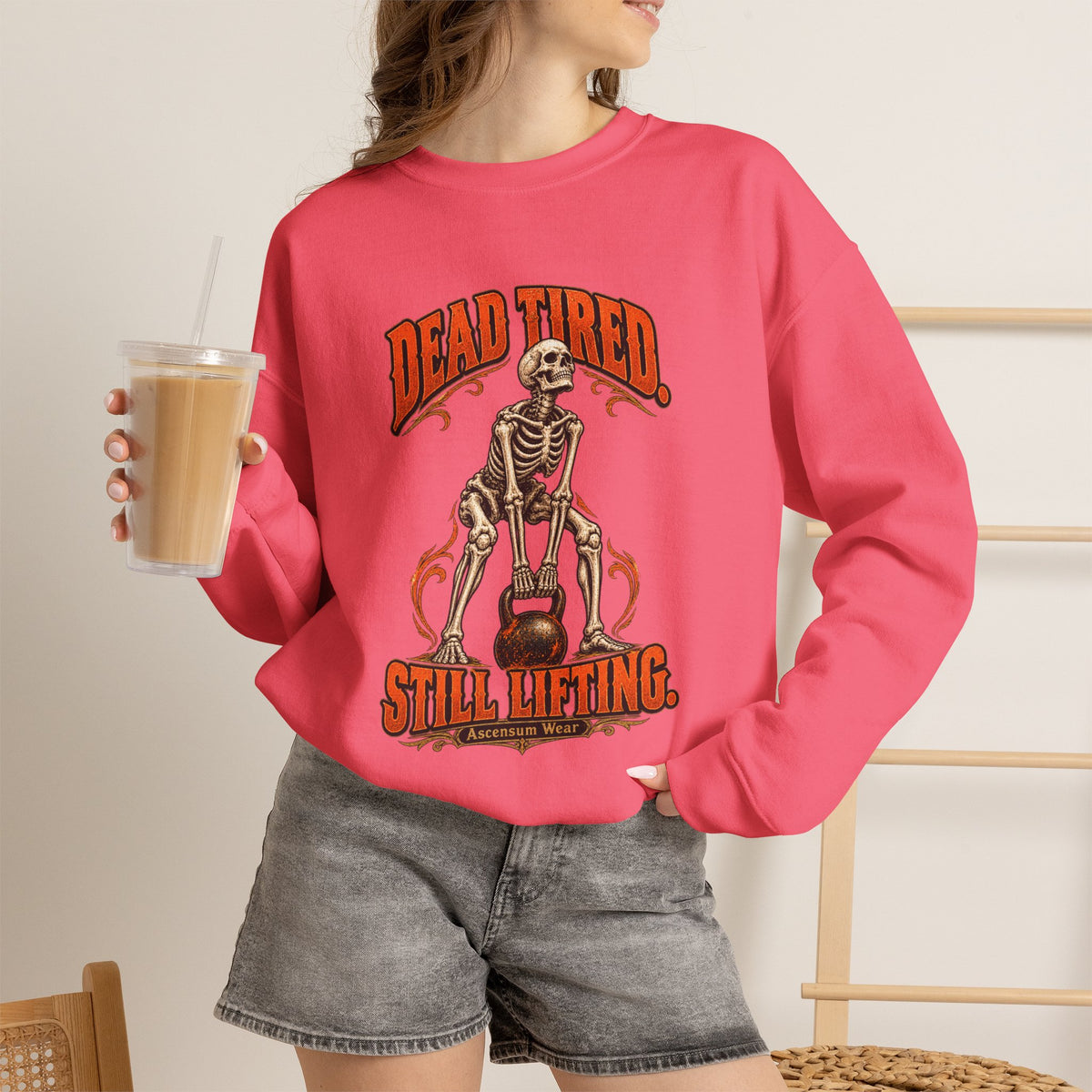 Dead Tired Still Lifting — Halloween Fitness Unisex Crewneck | Ascensum Wear