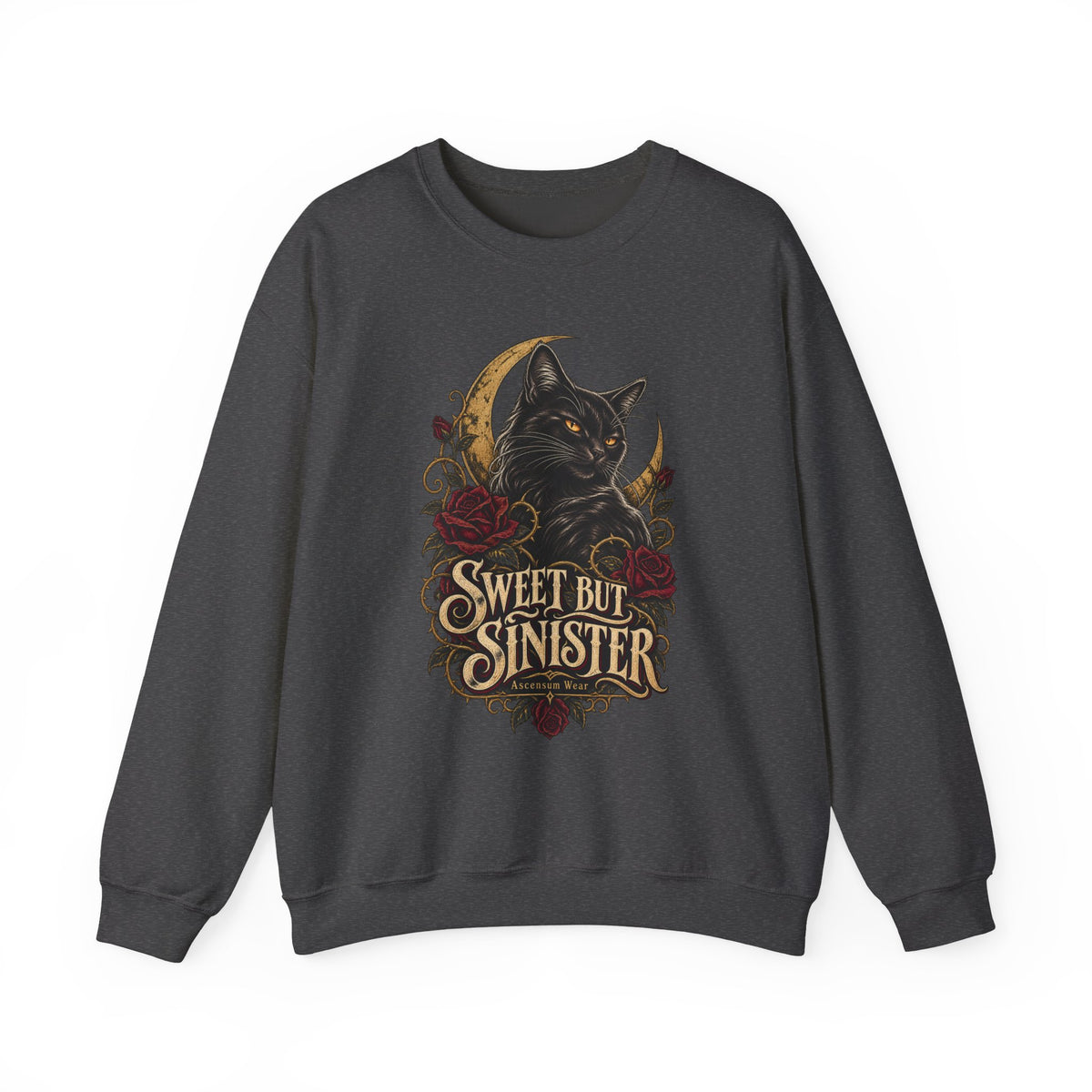 Sweet But Sinister — Black Cat Halloween Crewneck | Ascensum Wear