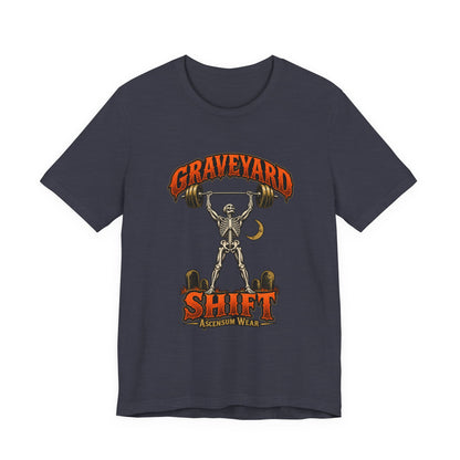 Graveyard Shift — Skeleton Weightlifter Front Print Tee | Ascensum Wear