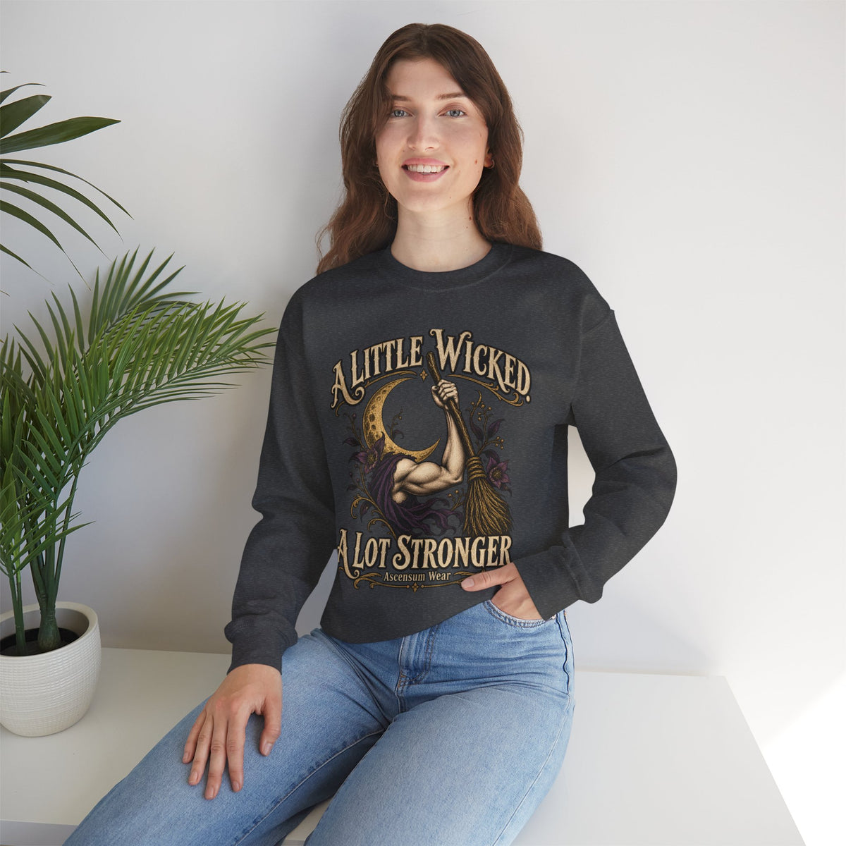 A Little Wicked A Lot Stronger — Halloween Unisex Crewneck Sweatshirt | Ascensum Wear