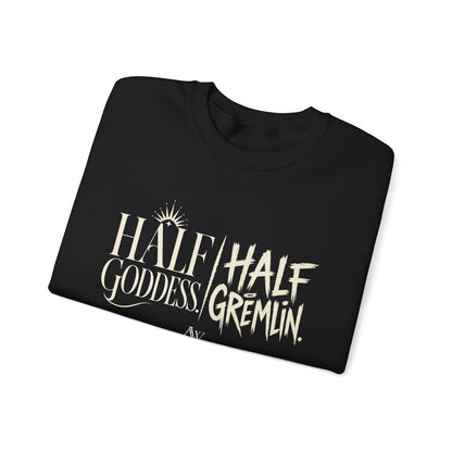 Half Goddess, Half Gremlin — Women's Empowerment Crewneck | Ascensum Wear