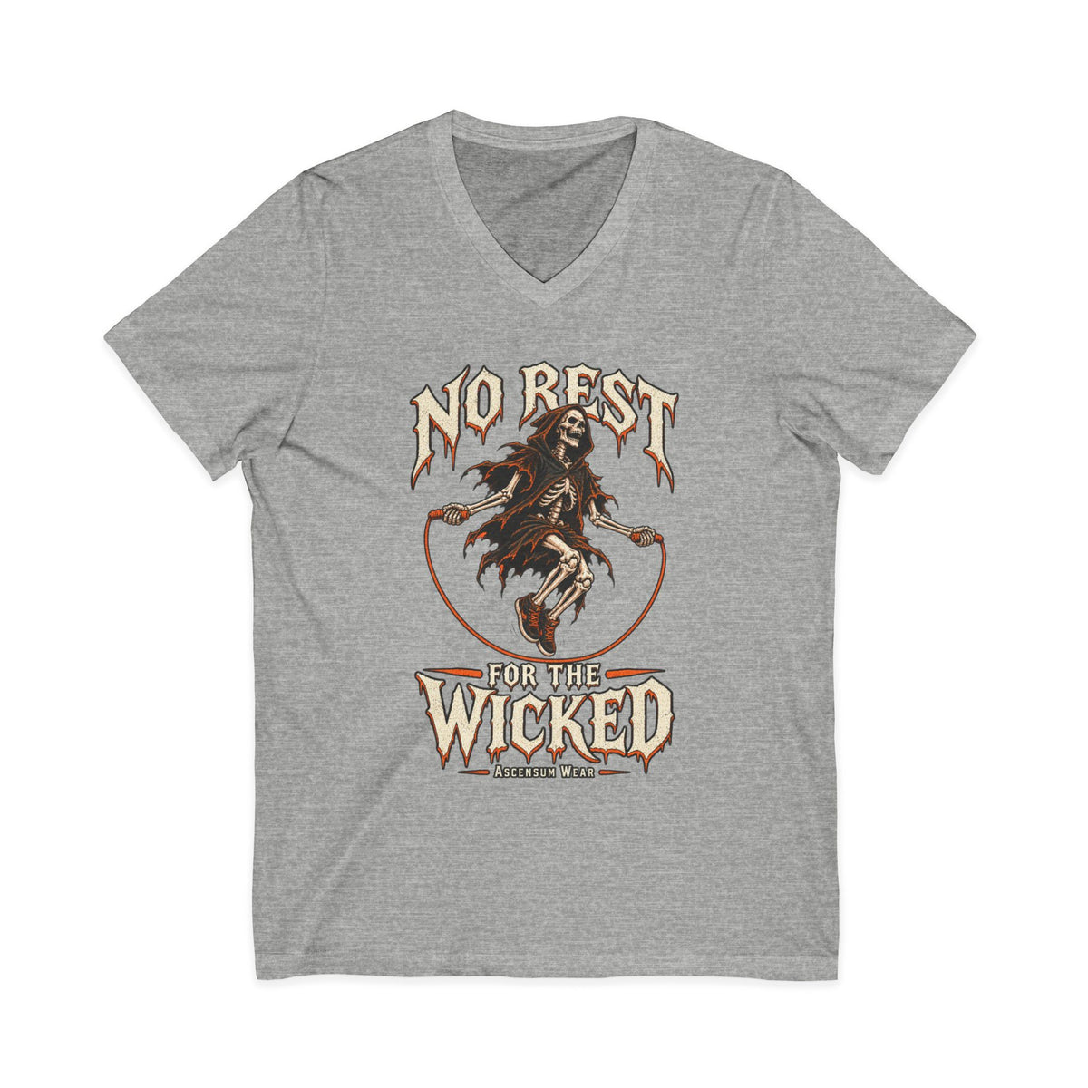 No Rest for the Wicked — Halloween Unisex V Neck | Ascensum Wear