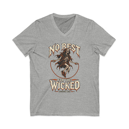 No Rest for the Wicked — Halloween Unisex V Neck | Ascensum Wear