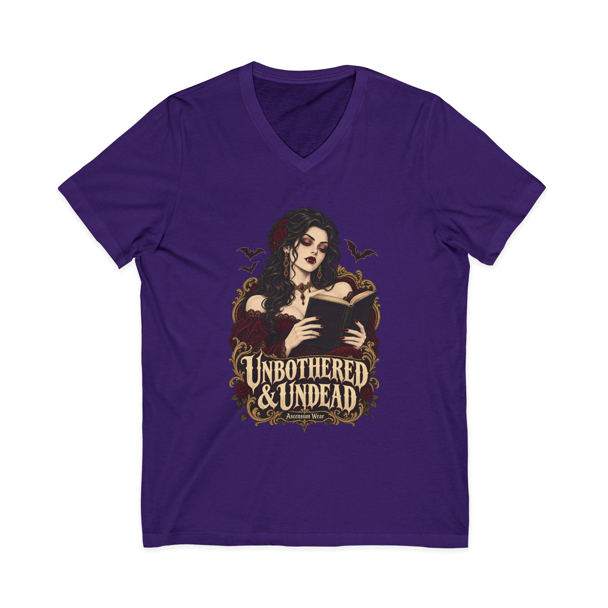 Unbothered & Undead — Women's Gothic Halloween V Neck | Ascensum Wear