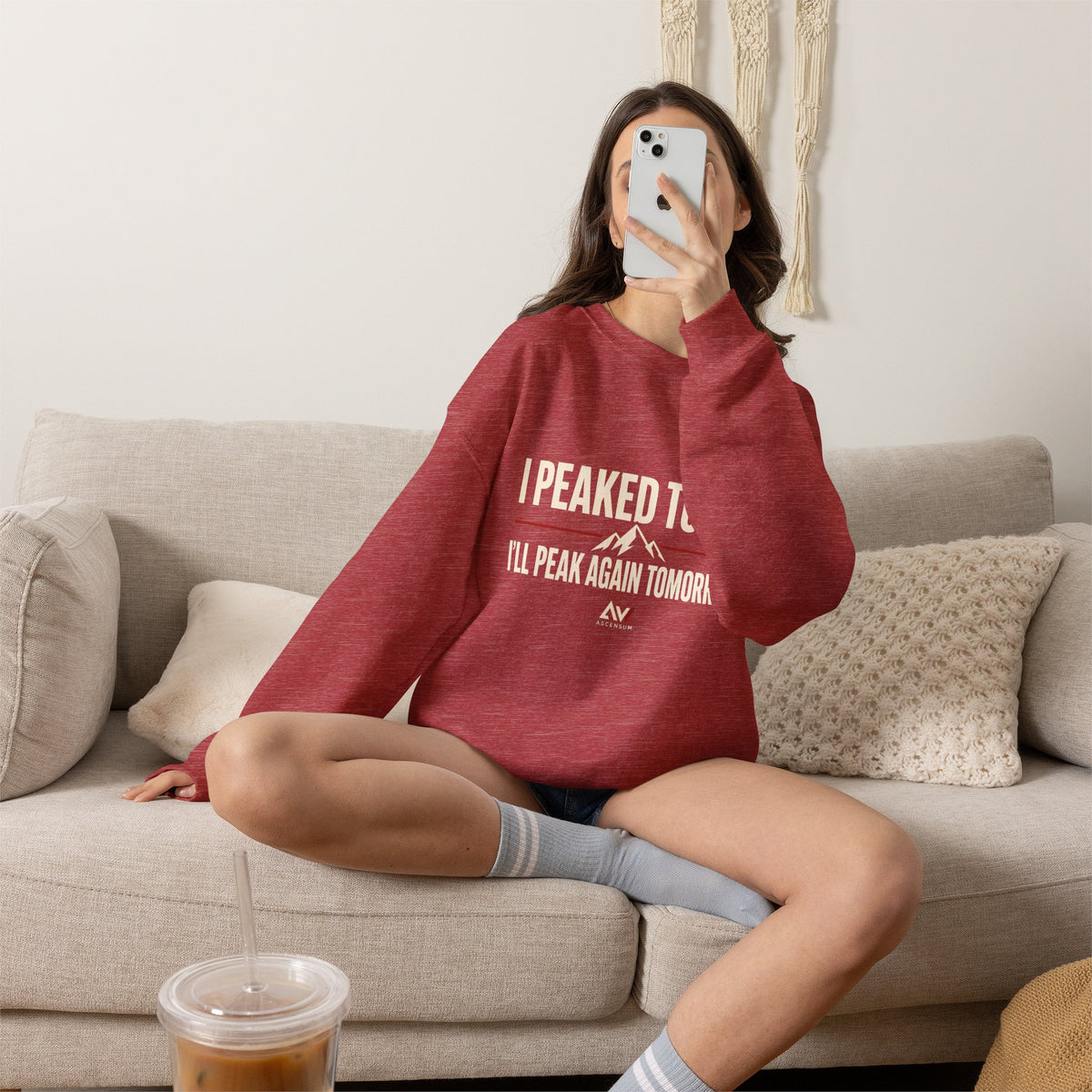 I Peaked Today — Women's Empowerment Crewneck | Ascensum Wear
