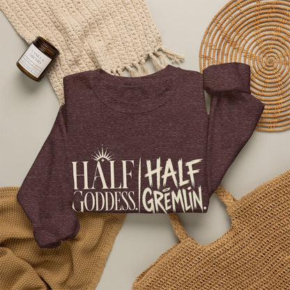 Half Goddess, Half Gremlin — Women's Empowerment Crewneck | Ascensum Wear