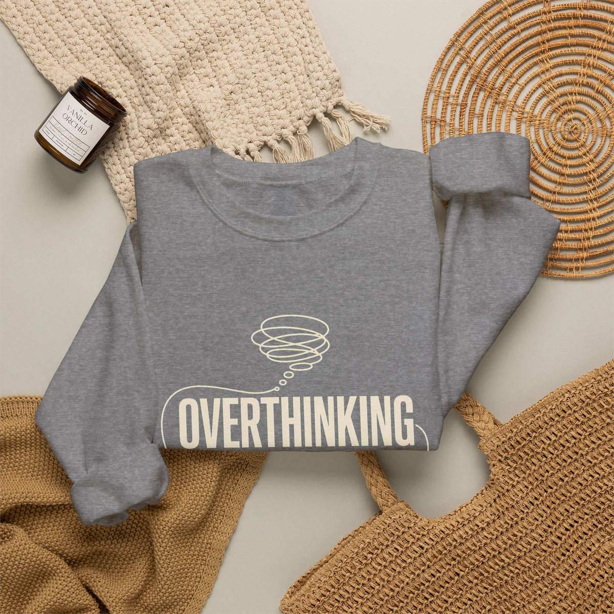 Overthinking Is My Cardio — Women's Empowerment Back Print Crewneck | Ascensum Wear