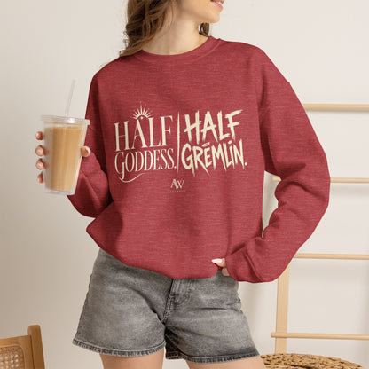 Half Goddess, Half Gremlin — Women's Empowerment Crewneck | Ascensum Wear