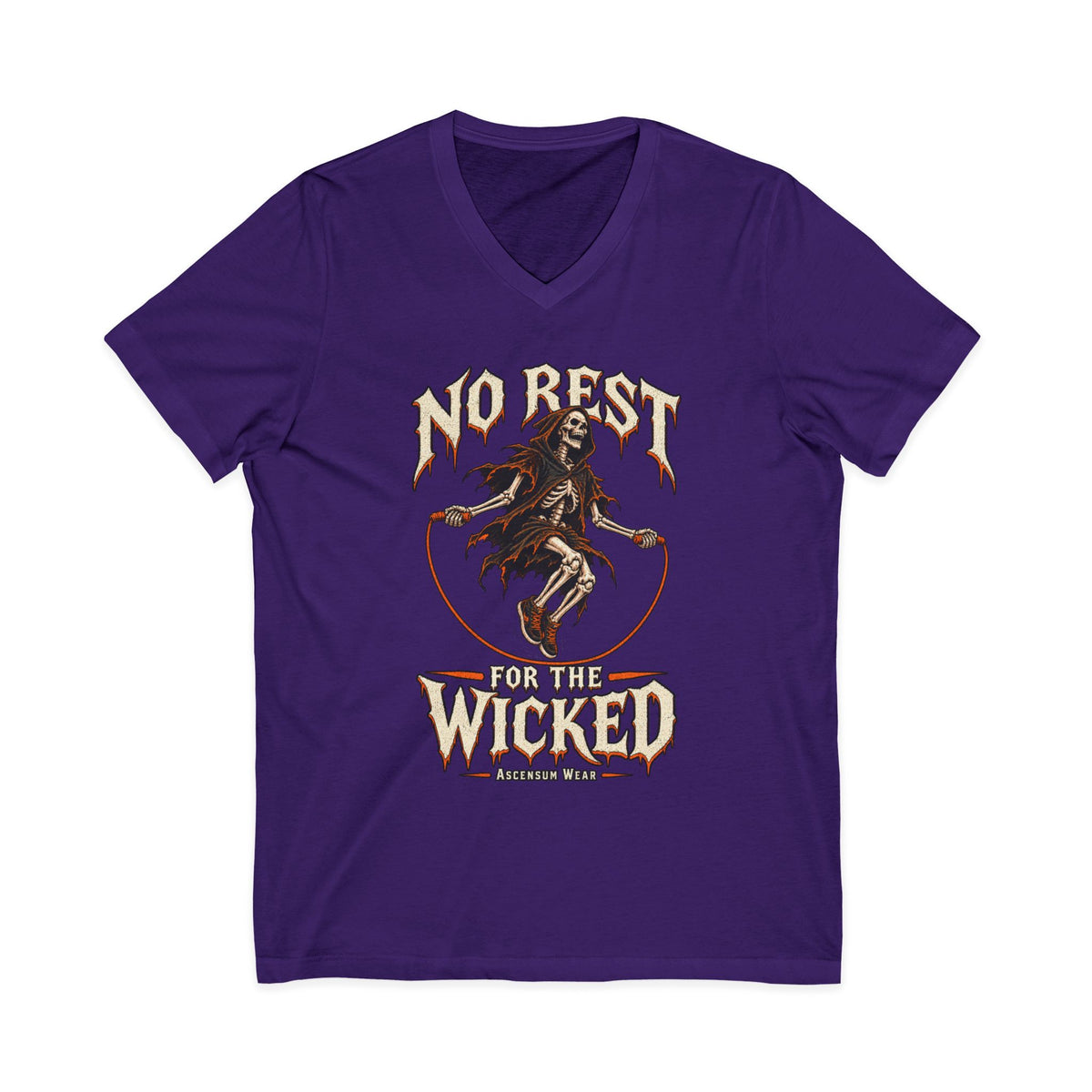 No Rest for the Wicked — Halloween Unisex V Neck | Ascensum Wear
