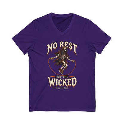 No Rest for the Wicked — Halloween Unisex V Neck | Ascensum Wear