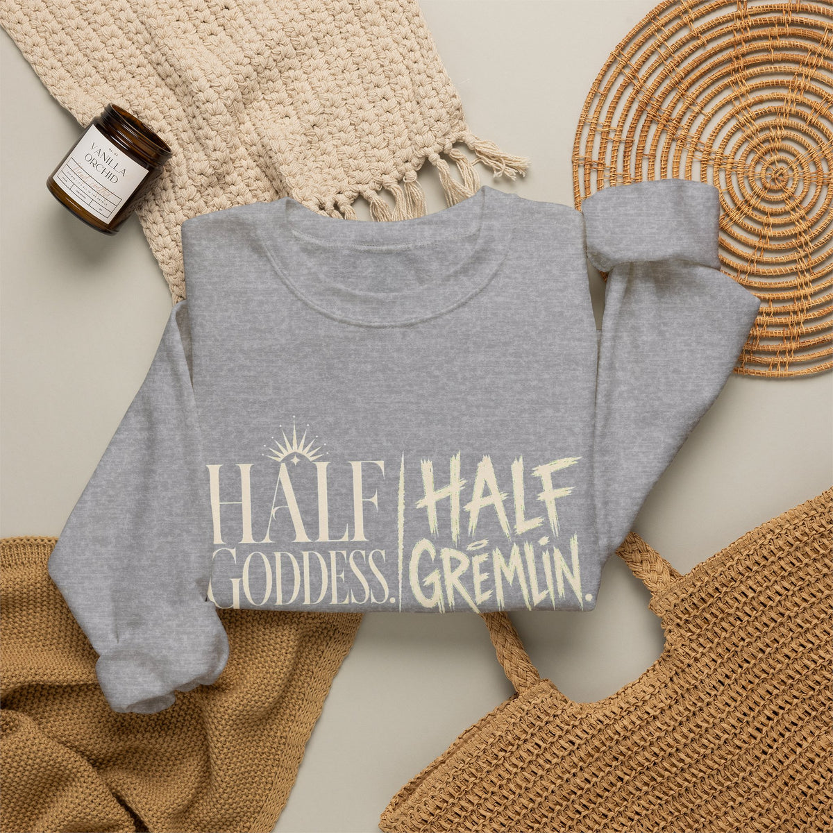 Half Goddess, Half Gremlin — Women's Empowerment Crewneck | Ascensum Wear