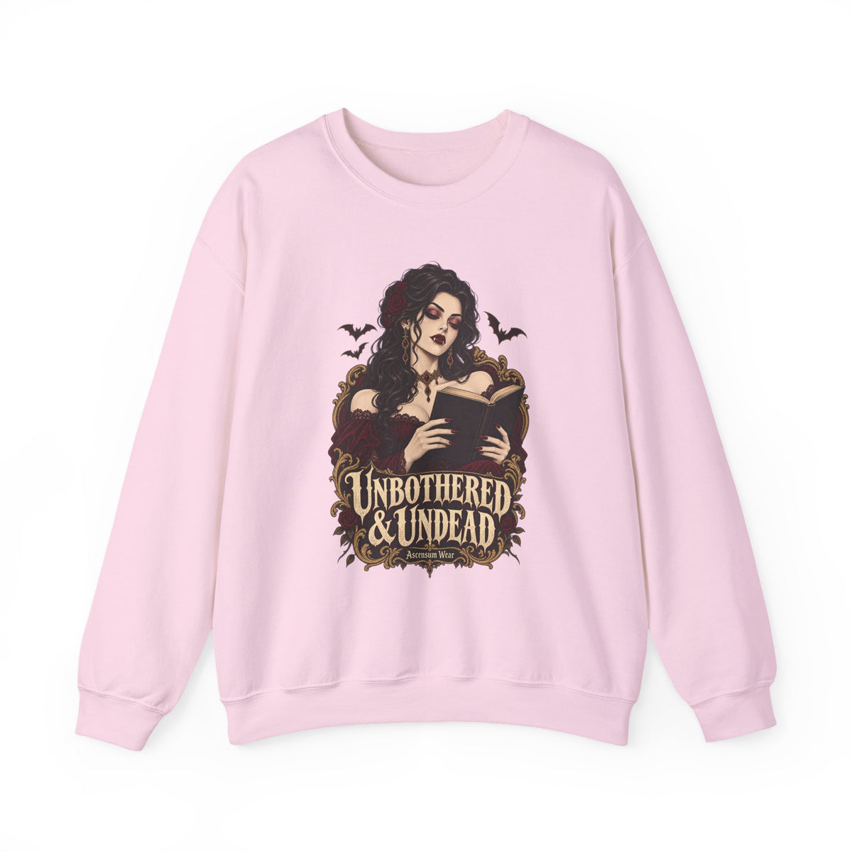 Unbothered & Undead — Women's Gothic Halloween Crewneck | Ascensum Wear
