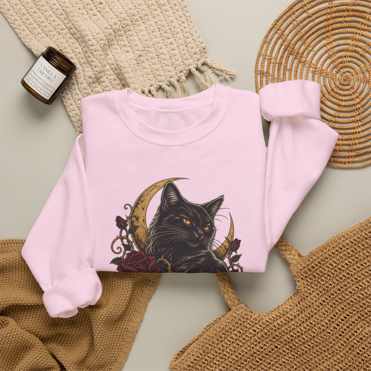 Sweet But Sinister — Black Cat Halloween Crewneck | Ascensum Wear