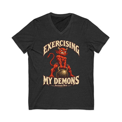 Exercising My Demons — Halloween Unisex V Neck | Ascensum Wear