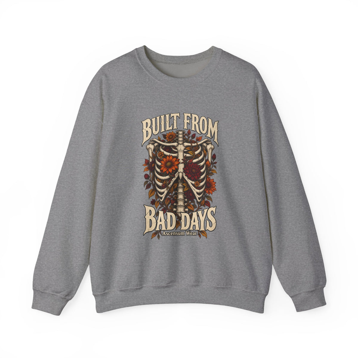 Bullet From Bad Days — Skeleton Flowers Halloween Crewneck | Ascensum Wear