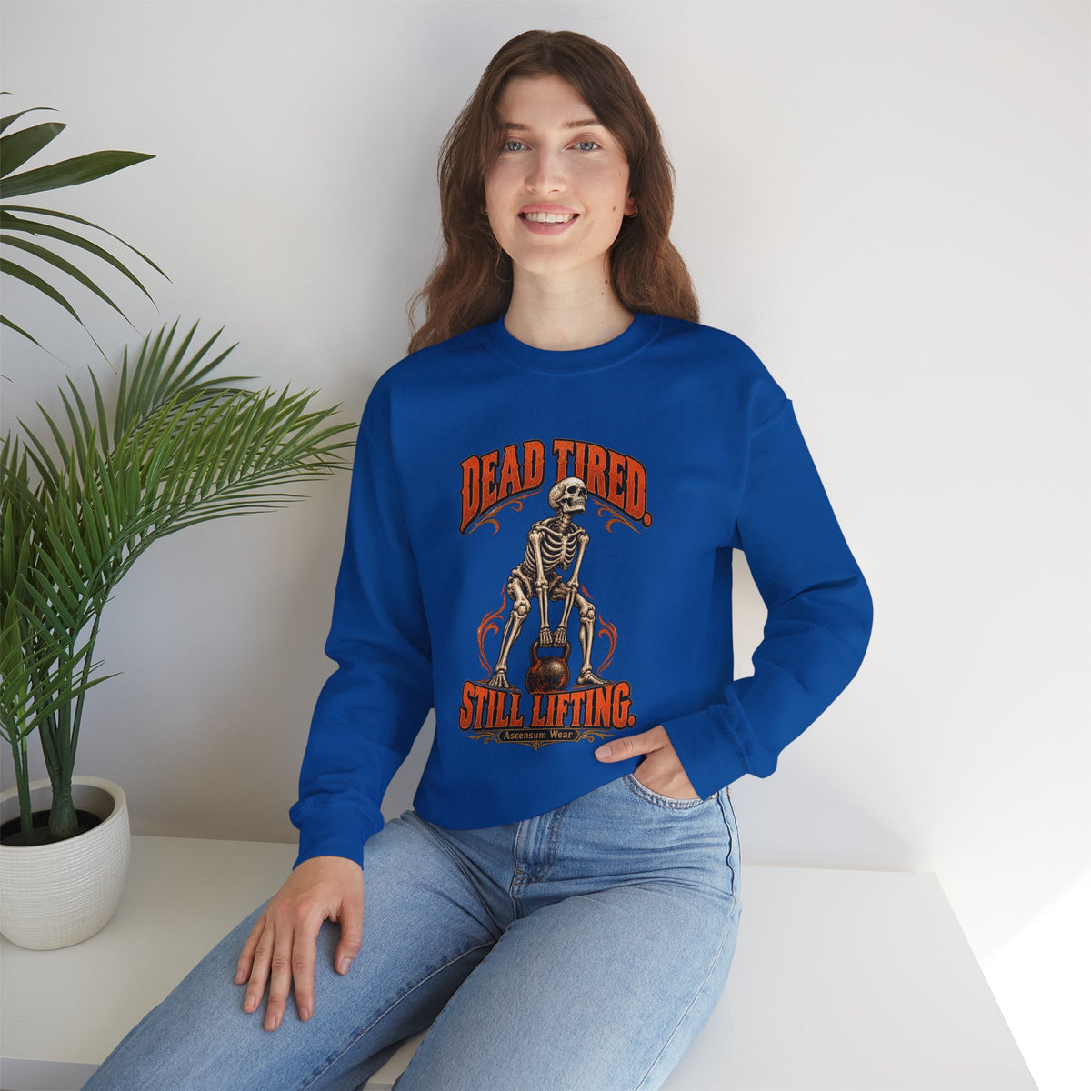 Dead Tired Still Lifting — Halloween Fitness Unisex Crewneck | Ascensum Wear