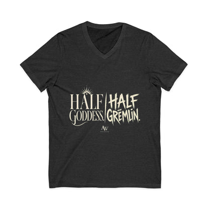Half Goddess, Half Gremlin | Women's Empowerment V Neck