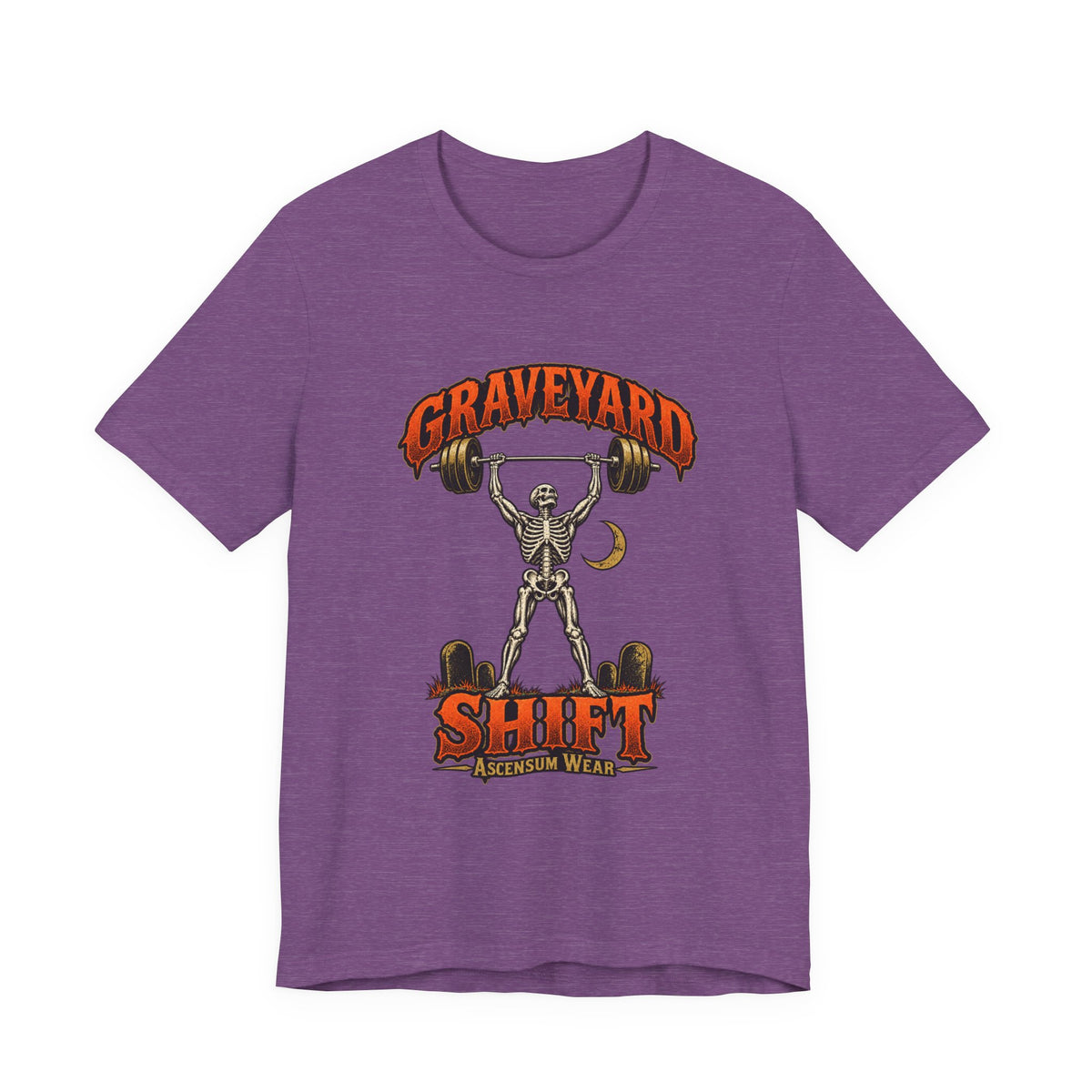 Graveyard Shift — Skeleton Weightlifter Front Print Tee | Ascensum Wear