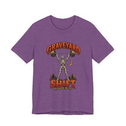 Graveyard Shift — Skeleton Weightlifter Front Print Tee | Ascensum Wear