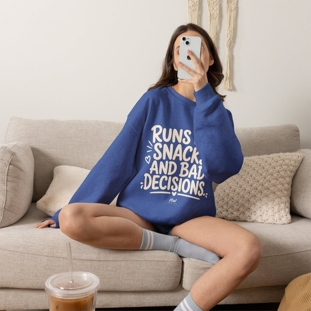 Runs On Snacks And Bad Decisions — Women's Empowerment Crewneck | Ascensum Wear