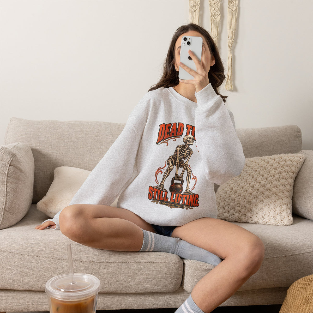 Dead Tired Still Lifting — Halloween Fitness Unisex Crewneck | Ascensum Wear